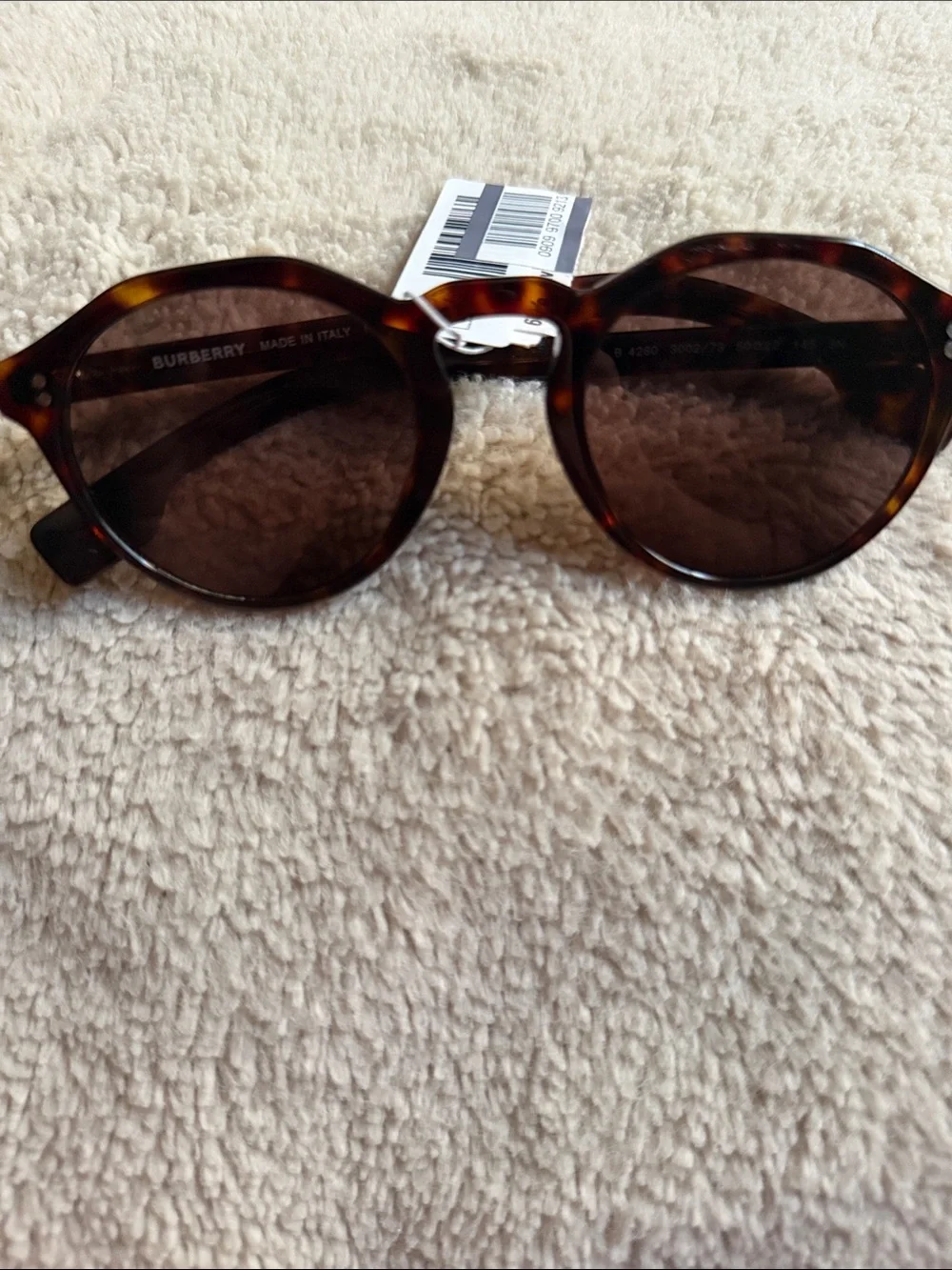 NWT! Burberry 50mm Round Sunglasses DARK HAVANA Tortoise Brown